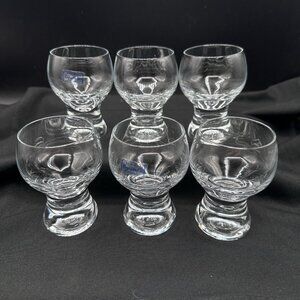 Bohemian Czech Crystal Shot Glasses 3oz Weighted Base Set of 6 Vintage 1990s